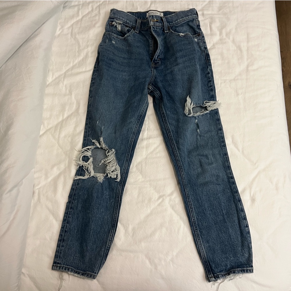 abercrombie high rise mom jeans